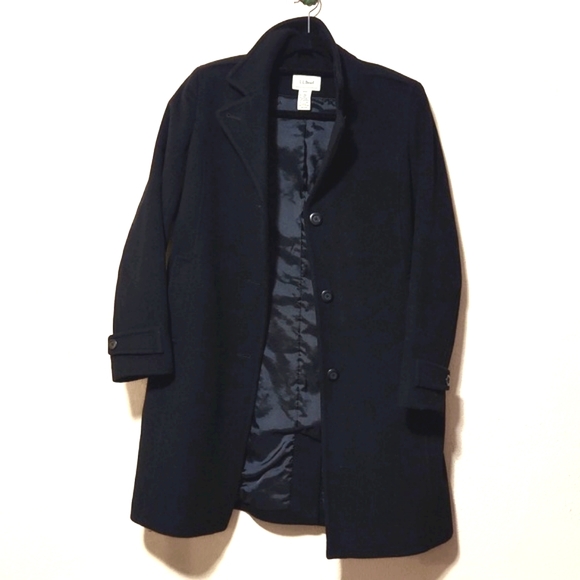 L. L. Bean Classic Lambswool Polo Coat 3/4 Length Black Size 12 LIKE NEW! - Picture 14 of 14